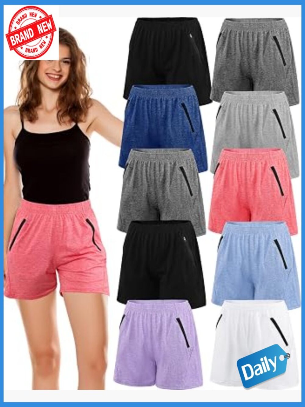 10 Pack Quick Dry Athletic Shorts with Pockets for Women